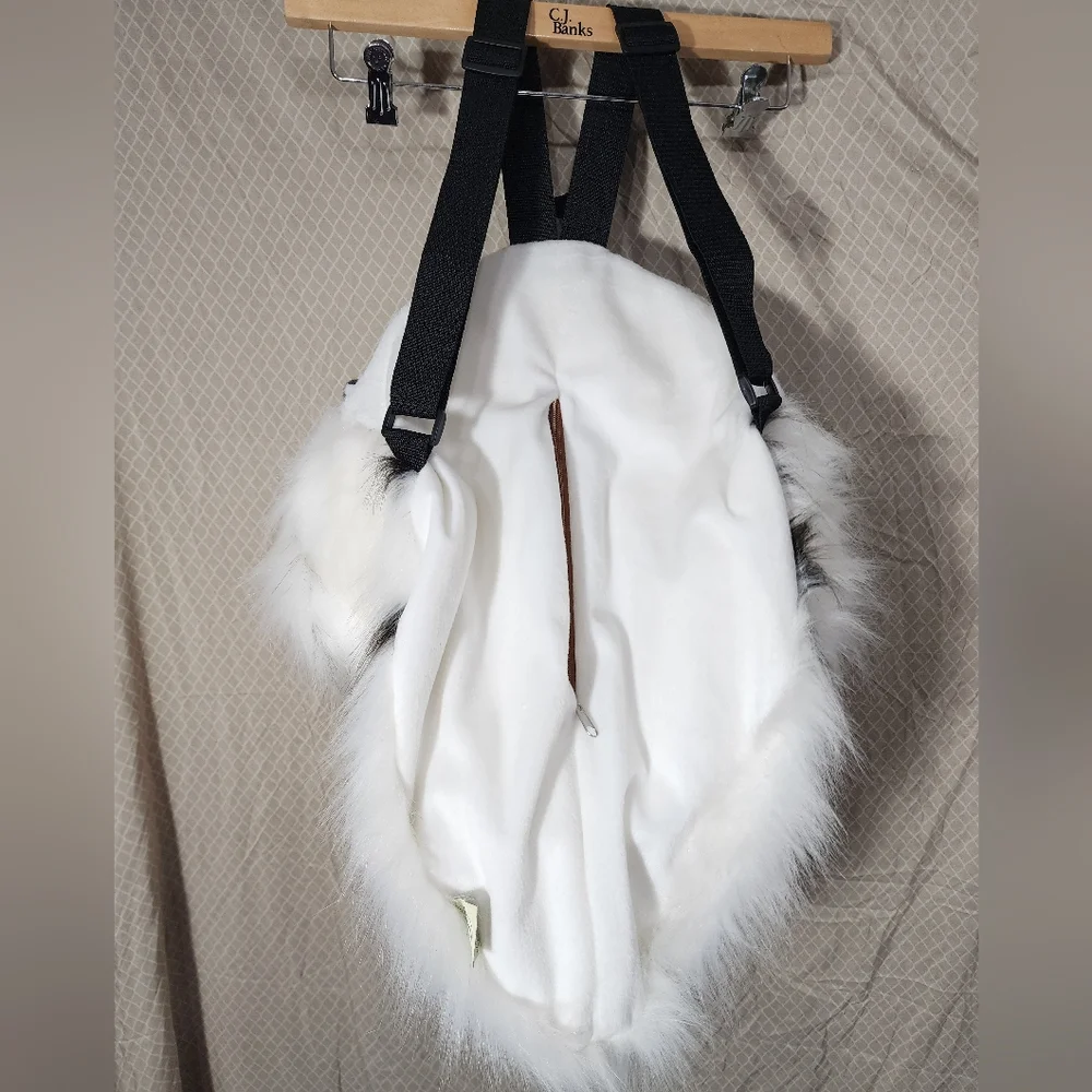 Tiger Tale Toys White Tiger 3D Plush Backpack Used